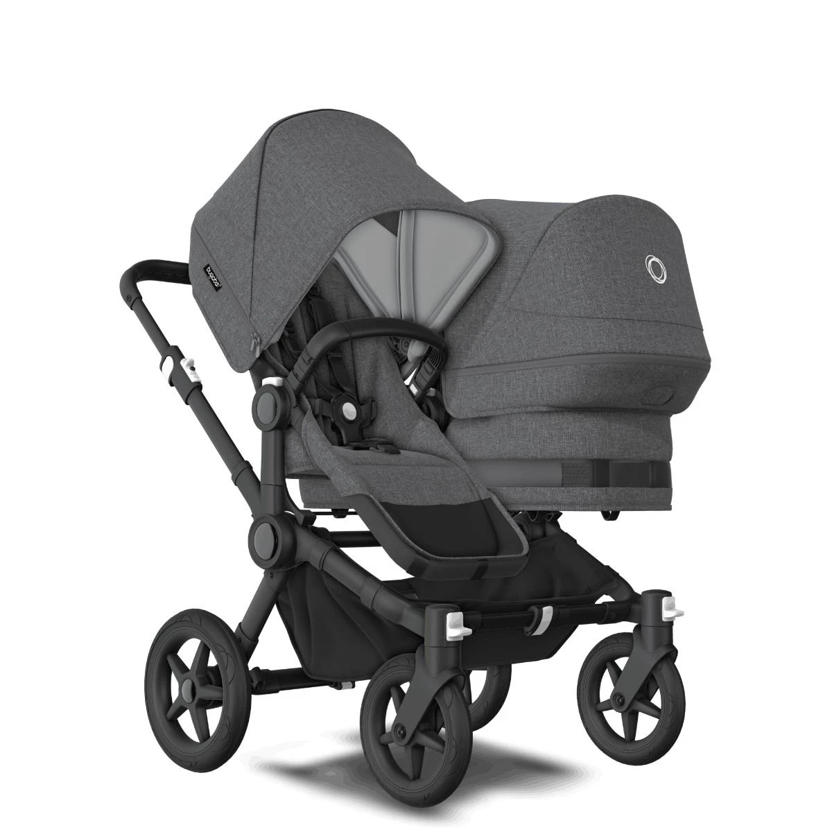 Bugaboo Donkey 5 Duo Travelsystem Black - Grey Melange Bugaboo Donkey 5 Duo Travelsystem Black - Grey Melange -Babyproducten Verkoopwinkel bugaboo donkey 5 duo black grey melange grey melange 3 1