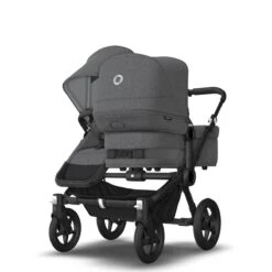 Bugaboo Donkey 5 Duo Essential Bundel - Black- Grey Melange -Babyproducten Verkoopwinkel bugaboo donkey 5 duo black grey melange grey melange back