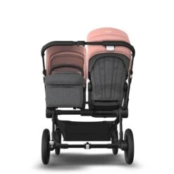 Bugaboo Donkey 5 Duo Black - Grey Melange- Morning Pink -Babyproducten Verkoopwinkel bugaboo donkey 5 duo black grey melange morning pink 2