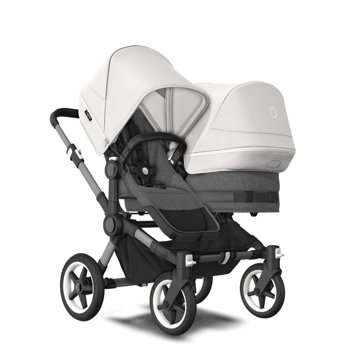 Bugaboo Donkey 5 Duo Graphite - Grey Melange - Misty White Bugaboo Donkey 5 Duo Graphite - Grey Melange - Misty White -Babyproducten Verkoopwinkel bugaboo donkey 5 duo graphite grey melange misty white 1