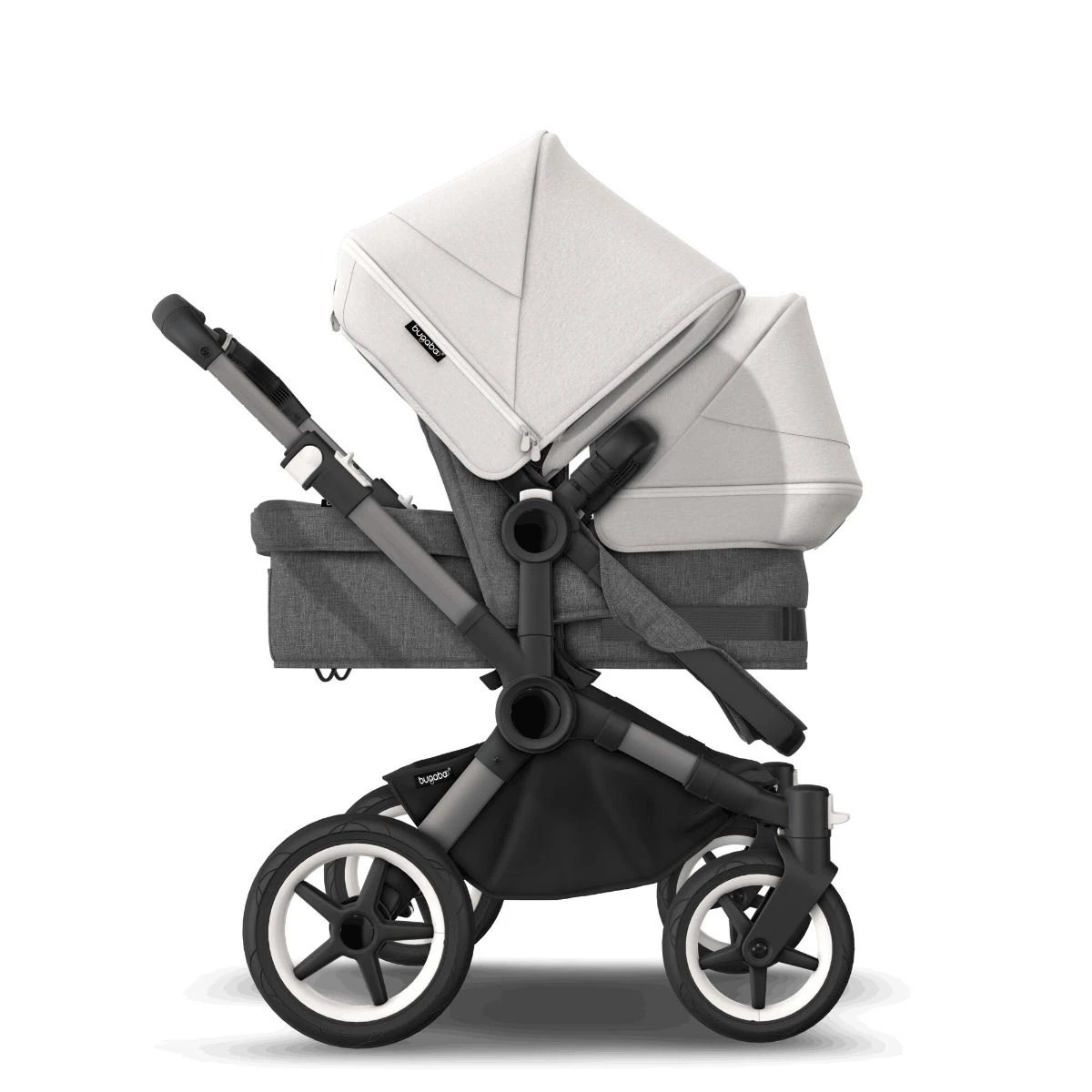 Bugaboo Donkey 5 Duo Graphite - Grey Melange - Misty White Bugaboo Donkey 5 Duo Graphite - Grey Melange - Misty White -Babyproducten Verkoopwinkel bugaboo donkey 5 duo graphite grey melange misty white 2