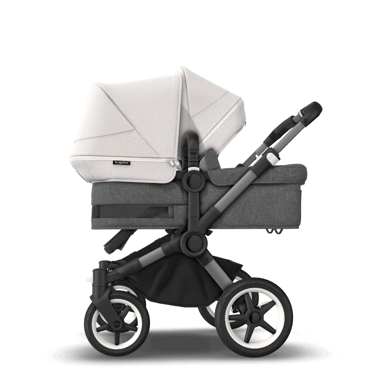 Bugaboo Donkey 5 Duo Graphite - Grey Melange - Misty White Bugaboo Donkey 5 Duo Graphite - Grey Melange - Misty White -Babyproducten Verkoopwinkel bugaboo donkey 5 duo graphite grey melange misty white