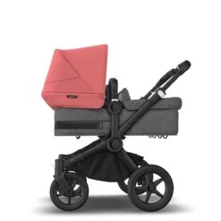 Bugaboo Donkey 5 Twin Black - Grey Melange -Sunrise Red -Babyproducten Verkoopwinkel bugaboo donkey 5 twin black grey melange sunrise red 4