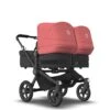 Bugaboo Donkey 5 Twin Black - Midnight Black - Sunrise Red