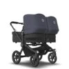 Bugaboo Donkey 5 Twin Black - Midnight Black - Stormy Blue