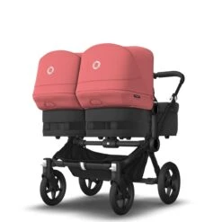 Bugaboo Donkey 5 Twin Black - Midnight Black - Sunrise Red -Babyproducten Verkoopwinkel bugaboo donkey 5 twin black midnight black sunrise red