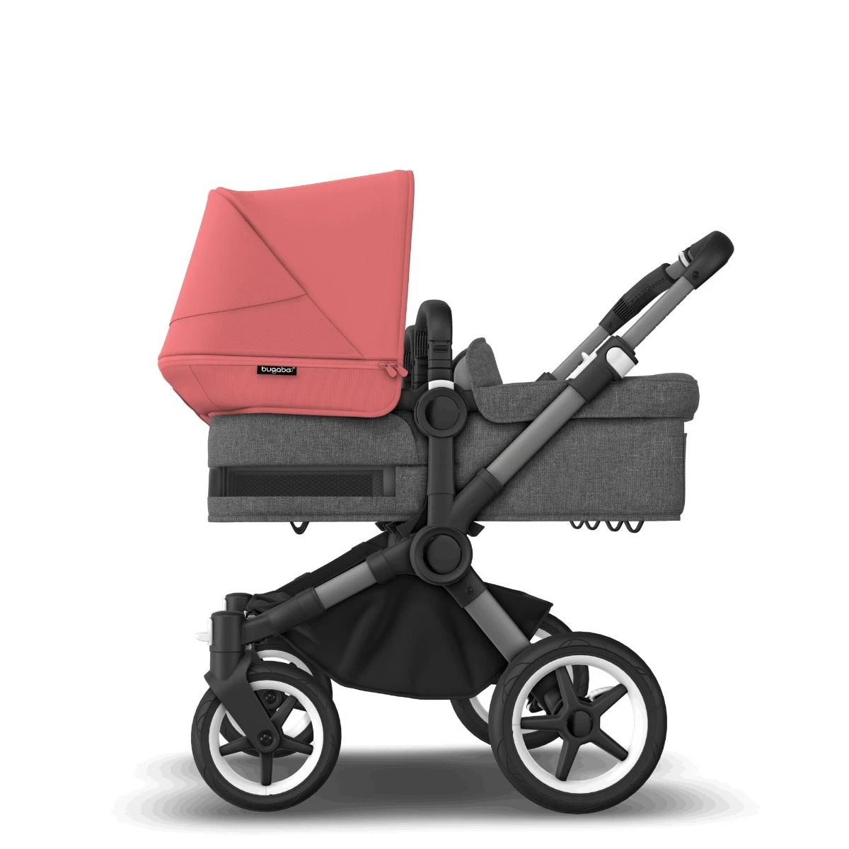 Bugaboo Donkey 5 Twin Graphite - Grey Melange - Sunrise Red Bugaboo Donkey 5 Twin Graphite - Grey Melange - Sunrise Red -Babyproducten Verkoopwinkel bugaboo donkey 5 twin graphite grey melange sunrise red 4