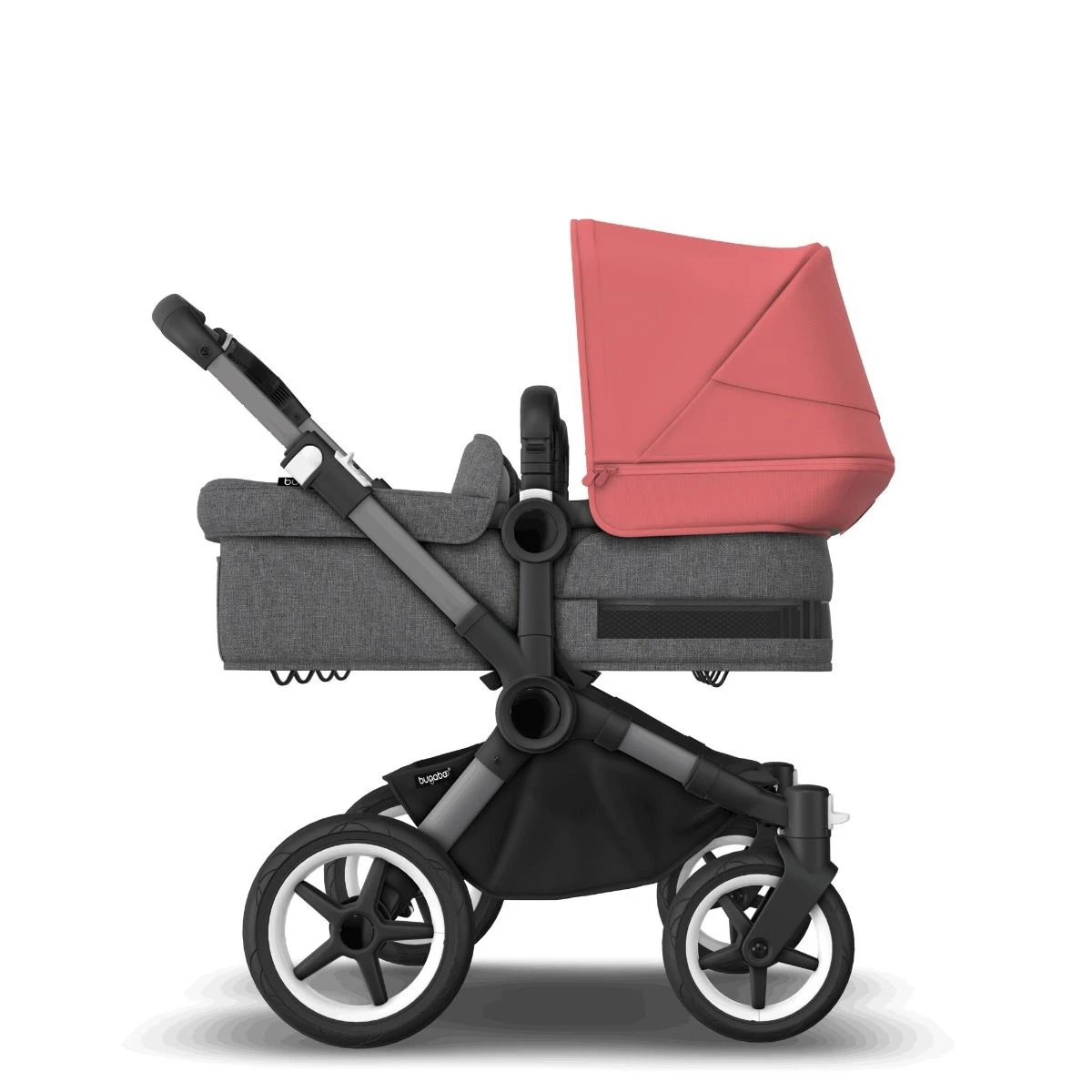 Bugaboo Donkey 5 Twin Graphite - Grey Melange - Sunrise Red Bugaboo Donkey 5 Twin Graphite - Grey Melange - Sunrise Red -Babyproducten Verkoopwinkel bugaboo donkey 5 twin graphite grey melange sunrise red