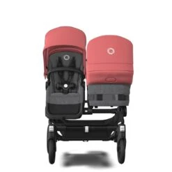 Bugaboo Donkey 5 Duo Black - Grey Melange - Sunrise Red -Babyproducten Verkoopwinkel bugaboo donkey duo black grey melange sunrise red 2
