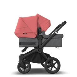 Bugaboo Donkey 5 Duo Black - Grey Melange - Sunrise Red -Babyproducten Verkoopwinkel bugaboo donkey duo black grey melange sunrise red 5