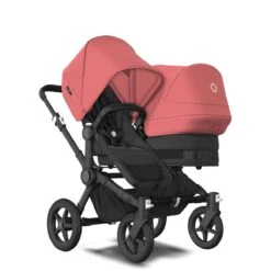 Bugaboo Donkey 5 Duo Black - Midnight Black - Sunrise Red