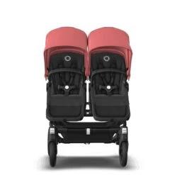 Bugaboo Donkey 5 Duo Black - Midnight Black - Sunrise Red -Babyproducten Verkoopwinkel bugaboo donkey duo black midnight black sunrise red 5