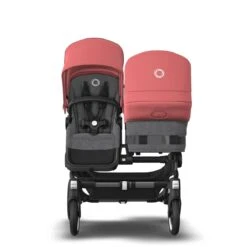 Bugaboo Donkey 5 Duo Graphite - Grey Melange - Sunrise Red -Babyproducten Verkoopwinkel bugaboo donkey duo graphite grey melange sunrise red 10