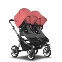 Bugaboo Donkey 5 Duo Graphite - Grey Melange - Sunrise Red -Babyproducten Verkoopwinkel bugaboo donkey duo graphite grey melange sunrise red 3