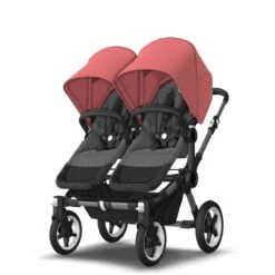 Bugaboo Donkey 5 Duo Graphite - Grey Melange - Sunrise Red -Babyproducten Verkoopwinkel bugaboo donkey duo graphite grey melange sunrise red 4