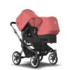 Bugaboo Donkey 5 Duo Graphite - Midnight Black - Sunrise Red