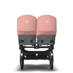 Bugaboo Donkey 5 Twin Black - Grey Melange -Morning Pink -Babyproducten Verkoopwinkel bugaboo donkey twin black grey melange morning pink