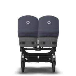 Bugaboo Donkey 5 Twin Black - Grey Melange -Stormy Blue -Babyproducten Verkoopwinkel bugaboo donkey twin black grey melange stormy blue 5