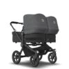 Bugaboo Donkey 5 Twin Black - Midnight Black - Grey Melange