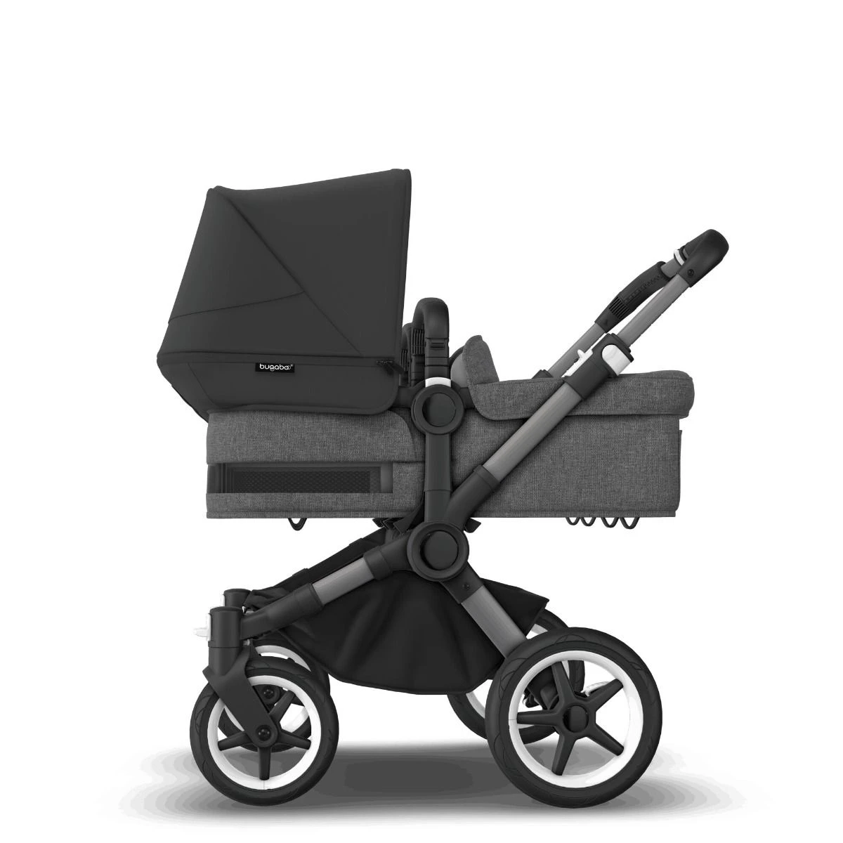 Bugaboo Donkey 5 Twin Graphite - Grey Melange - Midnight Black Bugaboo Donkey 5 Twin Graphite - Grey Melange - Midnight Black -Babyproducten Verkoopwinkel bugaboo donkey twin graphite grey melange black 4 2