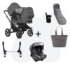 Bugaboo Donkey 5 Duo Essential Bundel - Black- Grey Melange