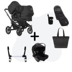 Bugaboo Donkey 5 Duo Essential Bundel - Black - Midnight Black