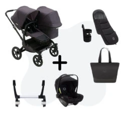 Bugaboo Donkey 5 Duo Essential Bundel - Black - Mineral Washed Black