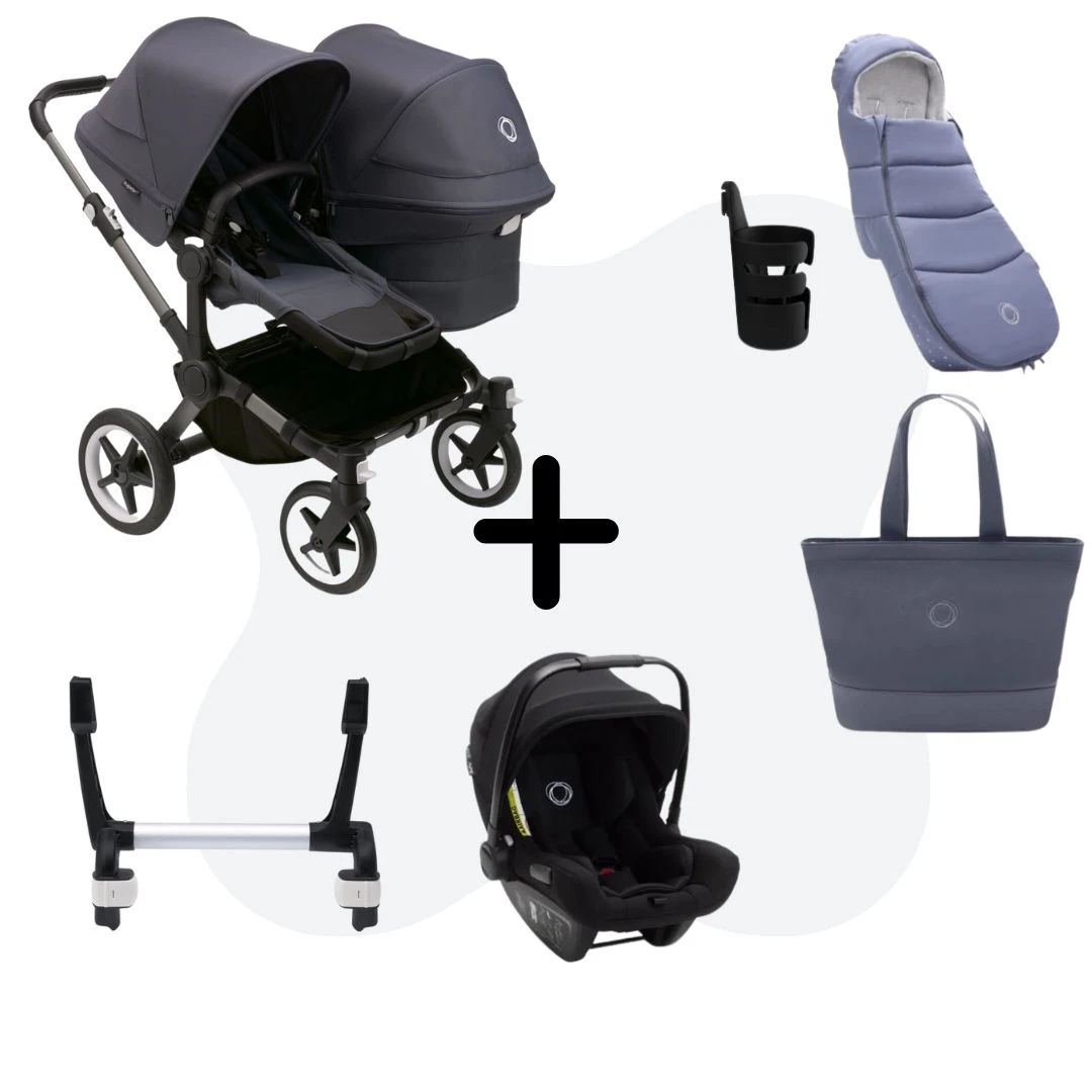 Bugaboo Donkey 5 Duo Essential Bundel - Graphite - Stormy Blue Bugaboo Donkey 5 Duo Essential Bundel - Graphite - Stormy Blue -Babyproducten Verkoopwinkel bugaboo donkey 5 duo essentials bundle graphite stormy blue