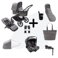 Bugaboo Fox 5 Newborn Bundel Black - Grey Melange