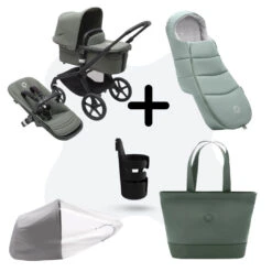 Bugaboo Fox 5 Essential Bundel Black - Forest Green