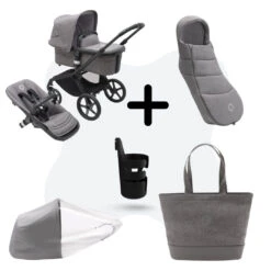 Bugaboo Fox 5 Essential Bundel Black - Grey Melange