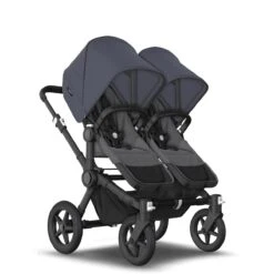 Bugaboo Donkey 5 Twin Black - Grey Melange -Stormy Blue -Babyproducten Verkoopwinkel bugboo donkey 5 twin black grey melange stormy blue