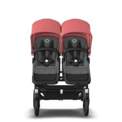 Bugaboo Donkey 5 Twin Black - Grey Melange -Sunrise Red -Babyproducten Verkoopwinkel bugboo donkey 5 twin black grey melange sunrise red 2