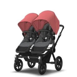 Bugaboo Donkey 5 Twin Black - Grey Melange -Sunrise Red -Babyproducten Verkoopwinkel bugboo donkey 5 twin black grey melange sunrise red 4