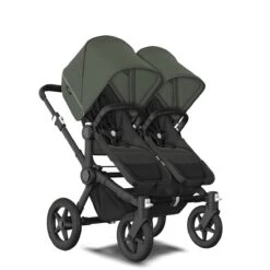 Bugaboo Donkey 5 Twin Black - Midnight Black - Forest Green 5 Bugaboo Donkey 5 Twin Black - Midnight Black - Forest Green -Babyproducten Verkoopwinkel bugboo donkey 5 twin black midnight black forest green 5