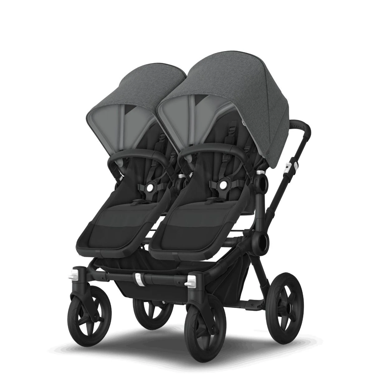 Bugaboo Donkey 5 Twin Black - Midnight Black - Grey Melange Bugaboo Donkey 5 Twin Black - Midnight Black - Grey Melange -Babyproducten Verkoopwinkel bugboo donkey 5 twin black midnight black grey melange 1
