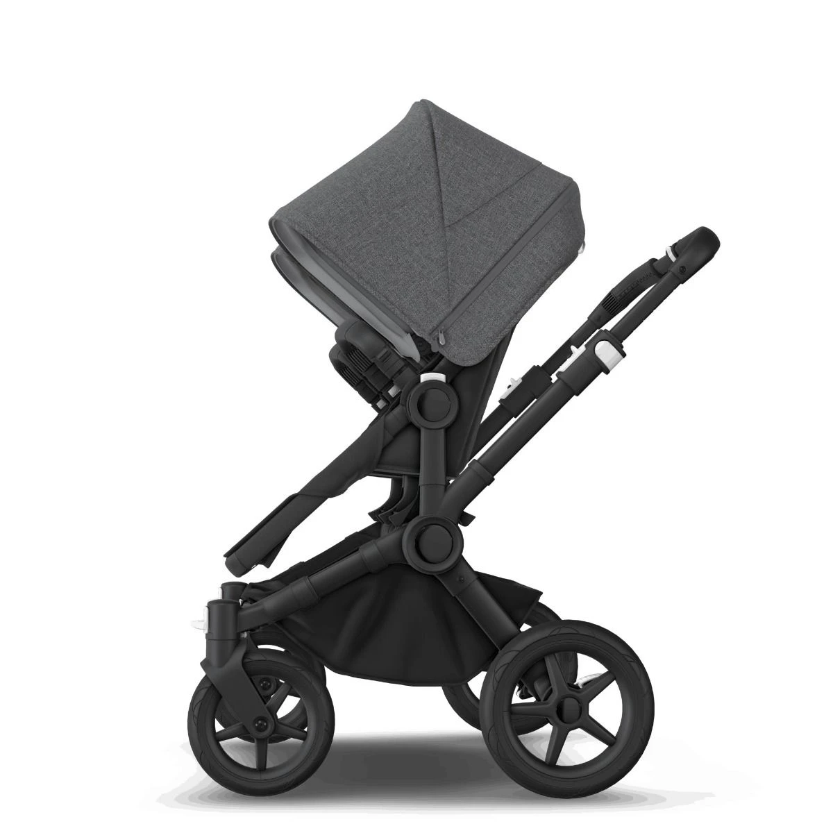 Bugaboo Donkey 5 Twin Black - Midnight Black - Grey Melange Bugaboo Donkey 5 Twin Black - Midnight Black - Grey Melange -Babyproducten Verkoopwinkel bugboo donkey 5 twin black midnight black grey melange 2