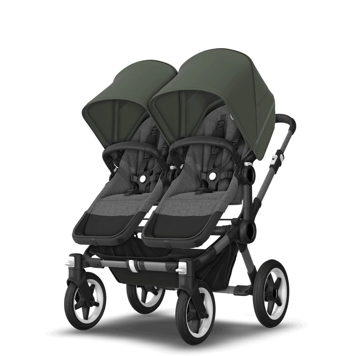 Bugaboo Donkey 5 Twin Graphite - Grey Melange - Forest Green Bugaboo Donkey 5 Twin Graphite - Grey Melange - Forest Green -Babyproducten Verkoopwinkel bugboo donkey 5 twin graphite grey melange forest green 3