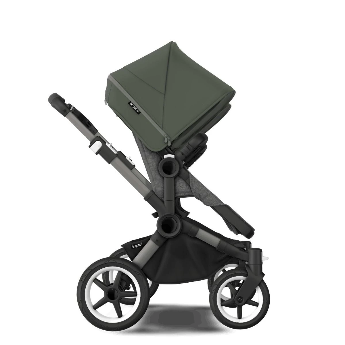 Bugaboo Donkey 5 Twin Graphite - Grey Melange - Forest Green Bugaboo Donkey 5 Twin Graphite - Grey Melange - Forest Green -Babyproducten Verkoopwinkel bugboo donkey 5 twin graphite grey melange forest green 4