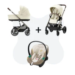 Cybex Balios S Lux Travelsystem Seashell Beige - Taupe Frame 2023 Met Aton S2