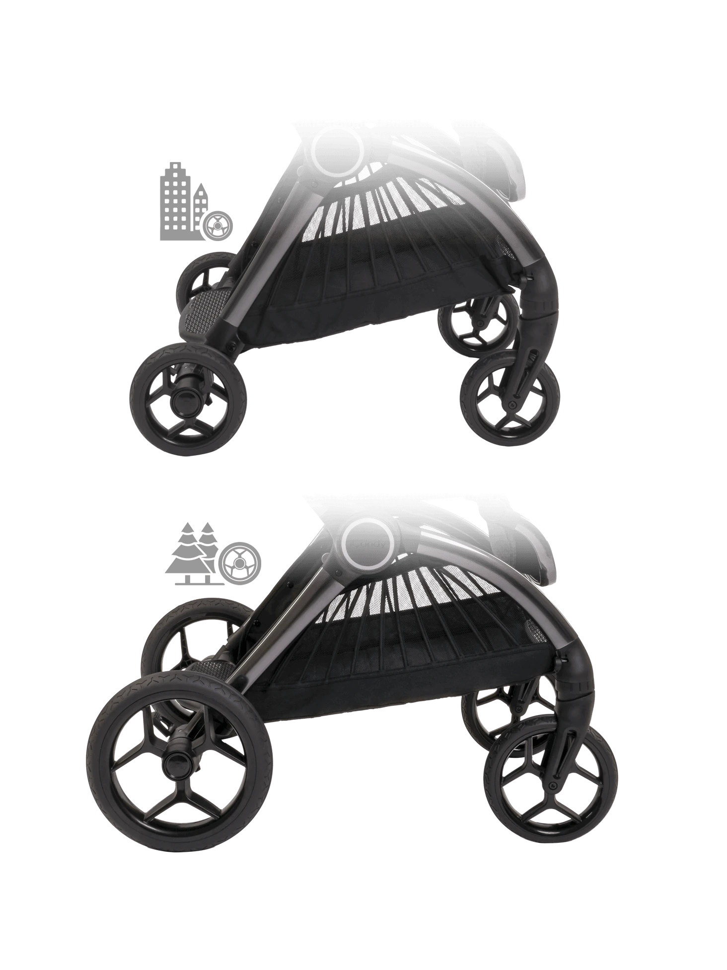 ICandy Core Dark Grey -Babyproducten Verkoopwinkel image 7 supporting icandy core phantom profile wheelbases 1