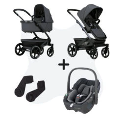 Joolz Geo 3 Pure Grey + Adapters + Maxi-Cosi Pebble 360