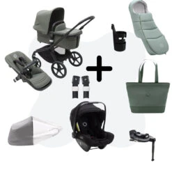 Bugaboo Fox 5 Newborn Bundel Black - Forest Green
