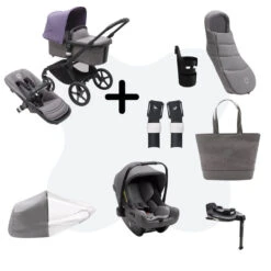 Bugaboo Fox 5 Newborn Bundel Black - Grey Melange - Customize Yourself